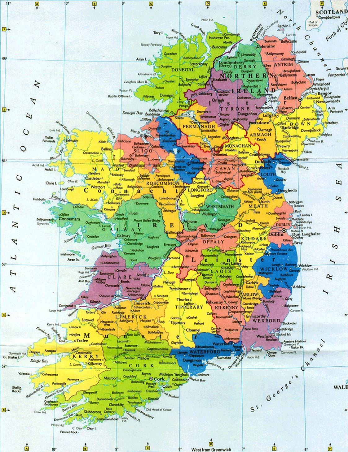 ਵੱਡੀ ਕੰਧ ਦਾ ਨਕਸ਼ਾ ireland