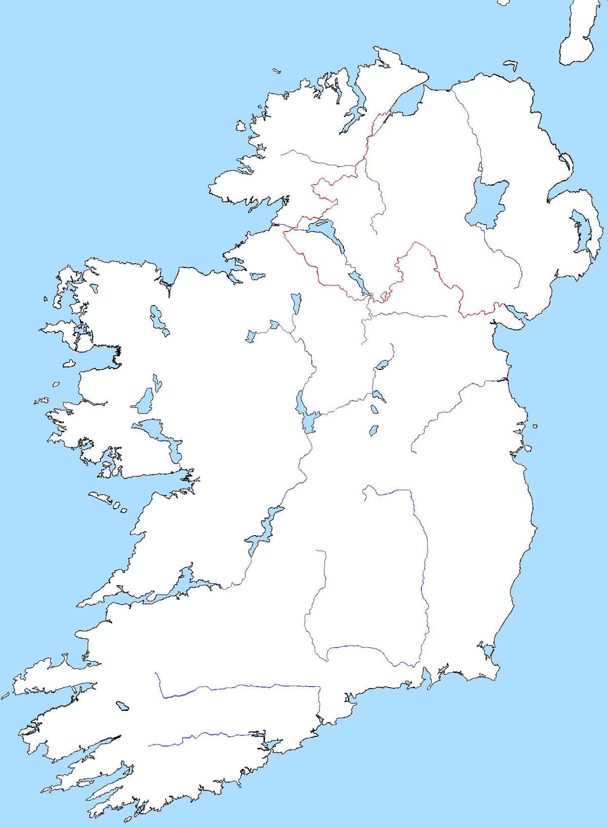 ਨਕਸ਼ਾ ਦੇ ਖਾਲੀ ਨਕਸ਼ਾ ireland ਦੇ ਨਾਲ ਦਰਿਆ