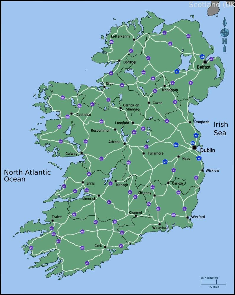 ਨਕਸ਼ਾ ਦੀ ਗੱਡੀ ਦਾ ਨਕਸ਼ਾ ireland ਦੂਰੀ