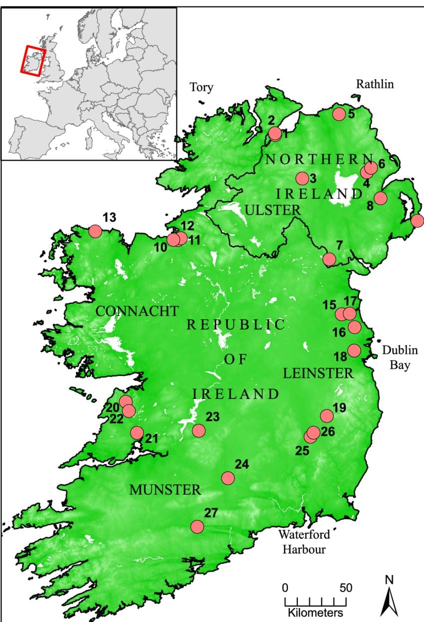 ਨਕਸ਼ਾ ਦੇ ireland ਦਿਖਾ ਦਰਿਆ