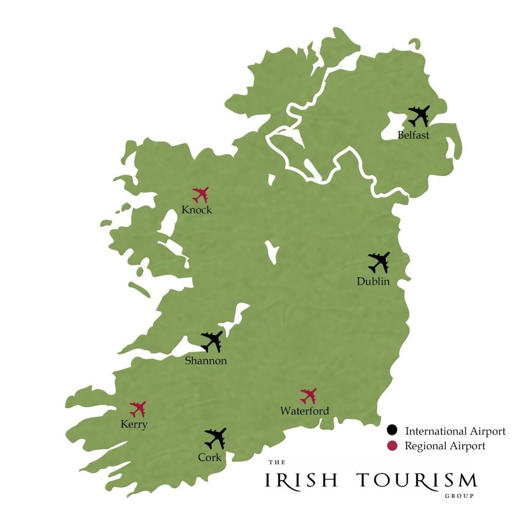 ਦਸਤਕ ireland ਦੇ ਪੱਛਮੀ ਹਵਾਈ ਅੱਡੇ ਦਾ ਨਕਸ਼ਾ