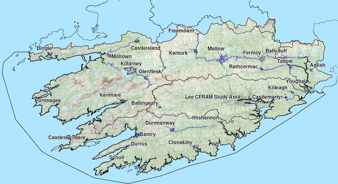 ਵੇਰਵਾ ਨਕਸ਼ਾ ਦੇ ਦੱਖਣੀ ਪੱਛਮੀ ireland
