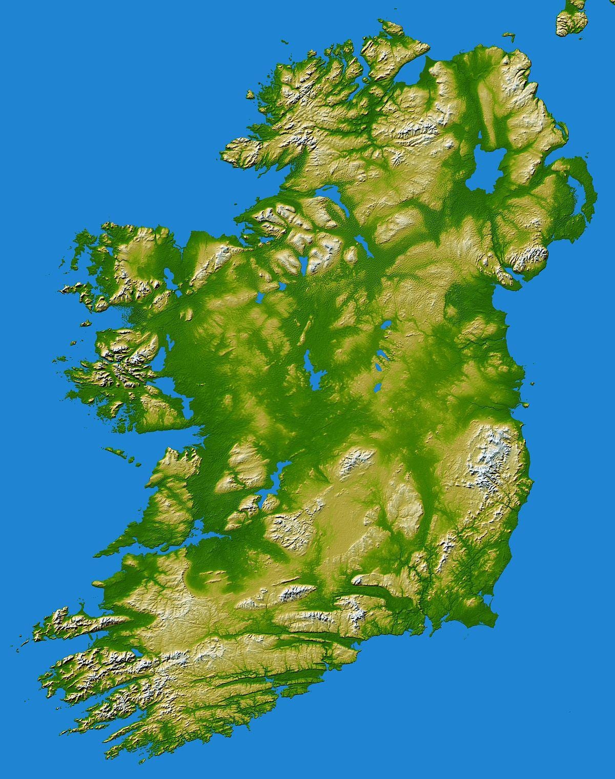 ireland ਪਹਾੜ ਰੇਜ਼ ਦਾ ਨਕਸ਼ਾ