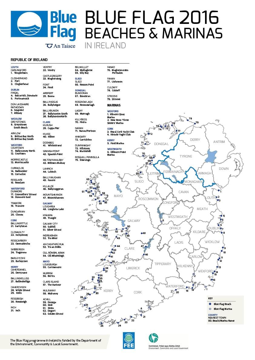 ਵਧੀਆ ਬੀਚ ireland ਵਿੱਚ ਨਕਸ਼ਾ