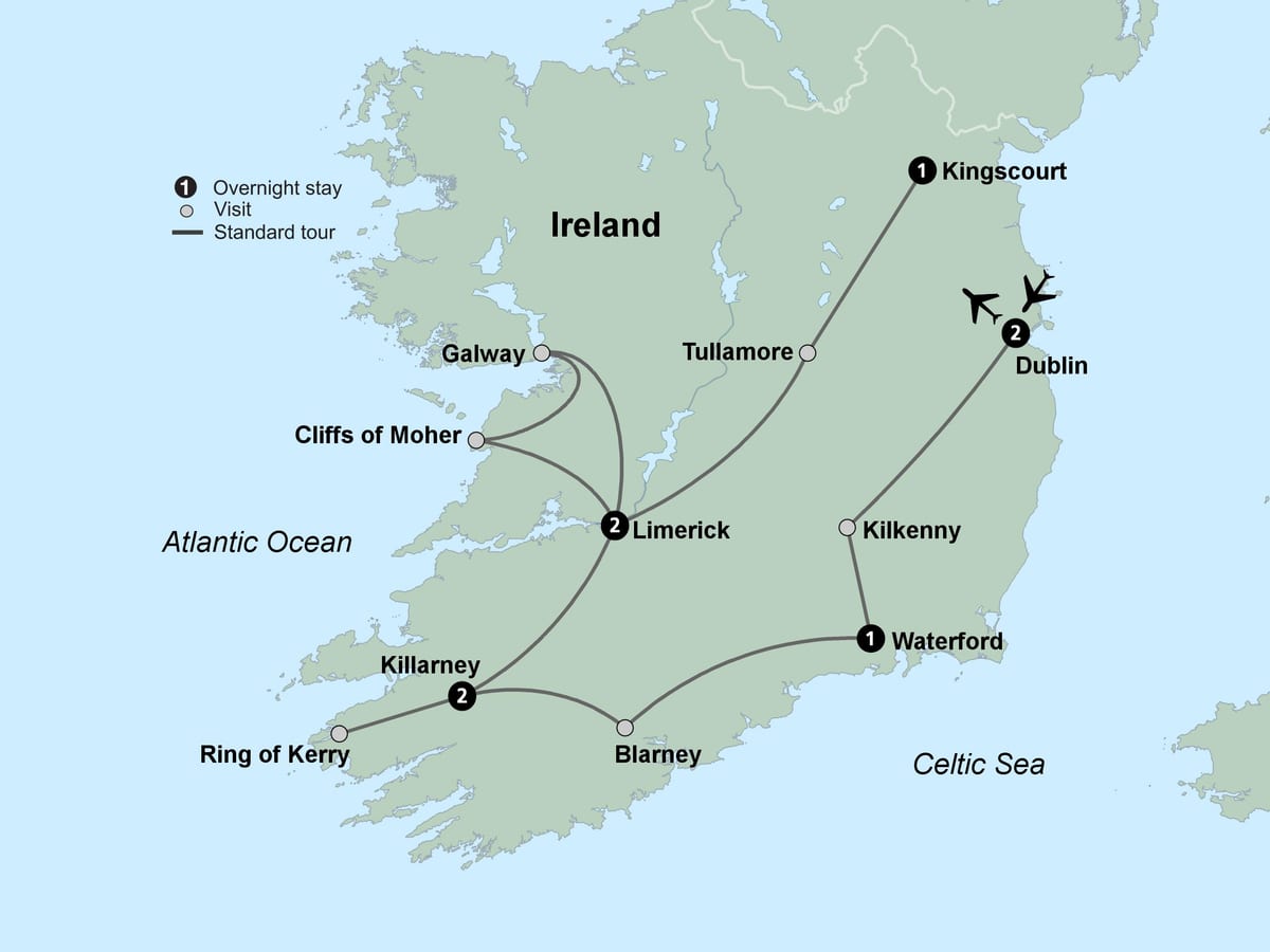 ਨਕਸ਼ਾ ਦੇ ਯਾਤਰੀ ਨਕਸ਼ਾ ਦੇ ਦੱਖਣੀ ireland
