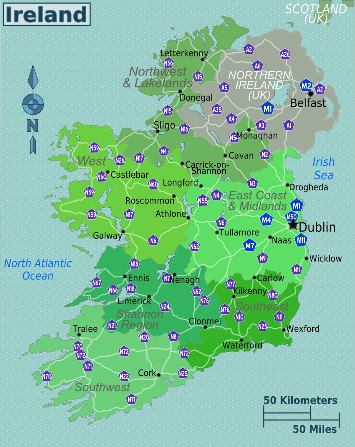 ਨਕਸ਼ਾ ਦੇ ਰੰਗੀਨ ਨਕਸ਼ੇ ਦੇ ireland
