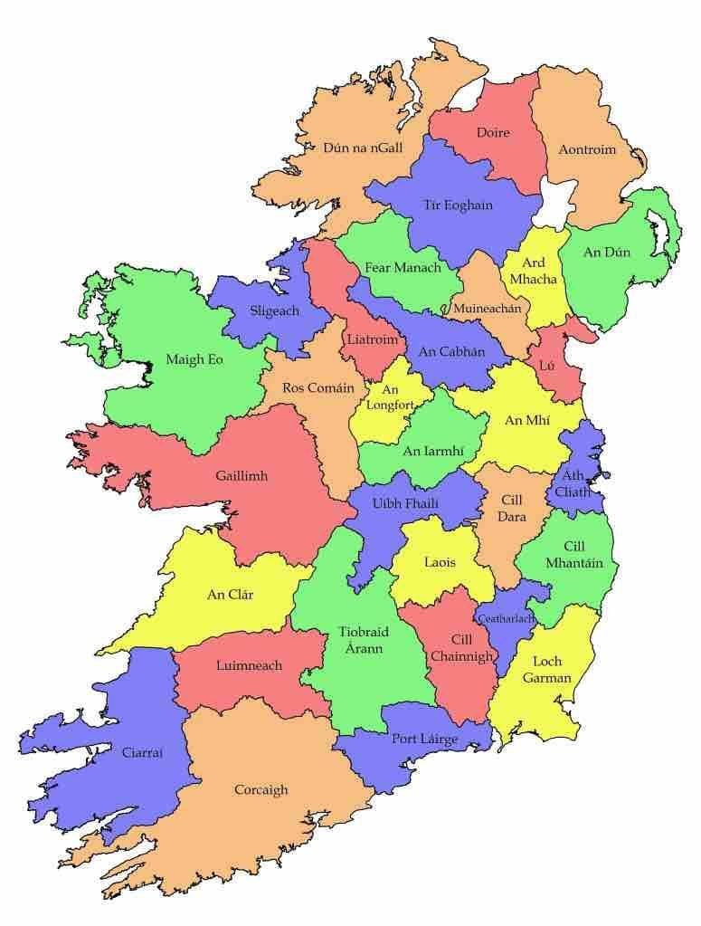 ਨਕਸ਼ਾ ireland ਦੇ ਨਾਲ ਕਾ ਨਾਮ