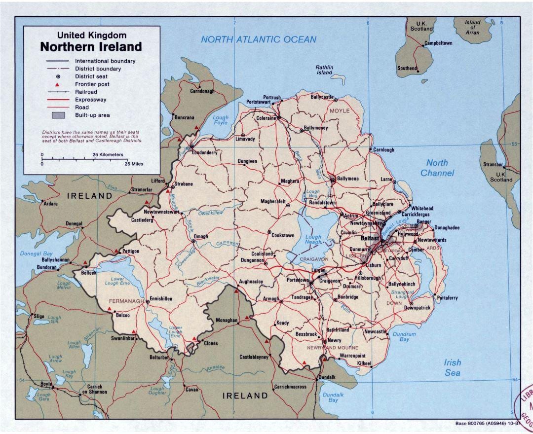 ਨਕਸ਼ਾ ਦੇ ਸੜਕ ' ਨਕਸ਼ਾ, ਦੀ ireland ਅਤੇ ਉੱਤਰੀ ਆਇਰਲਡ