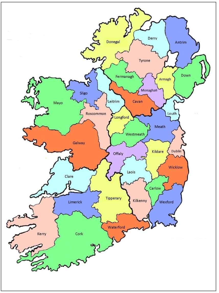 ਨਕਸ਼ਾ ਦੇ ireland 32 counties