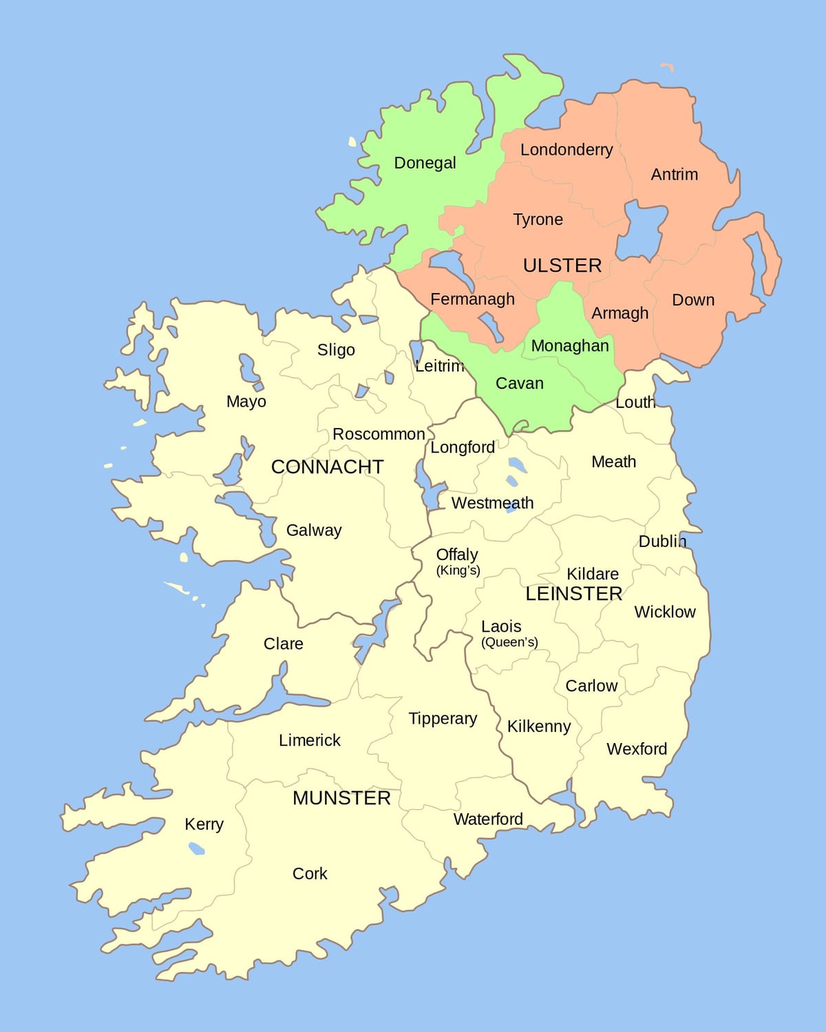 ਨਕਸ਼ਾ ireland ਦੇ ਖ਼ਾਸ ਮੌਕੇ