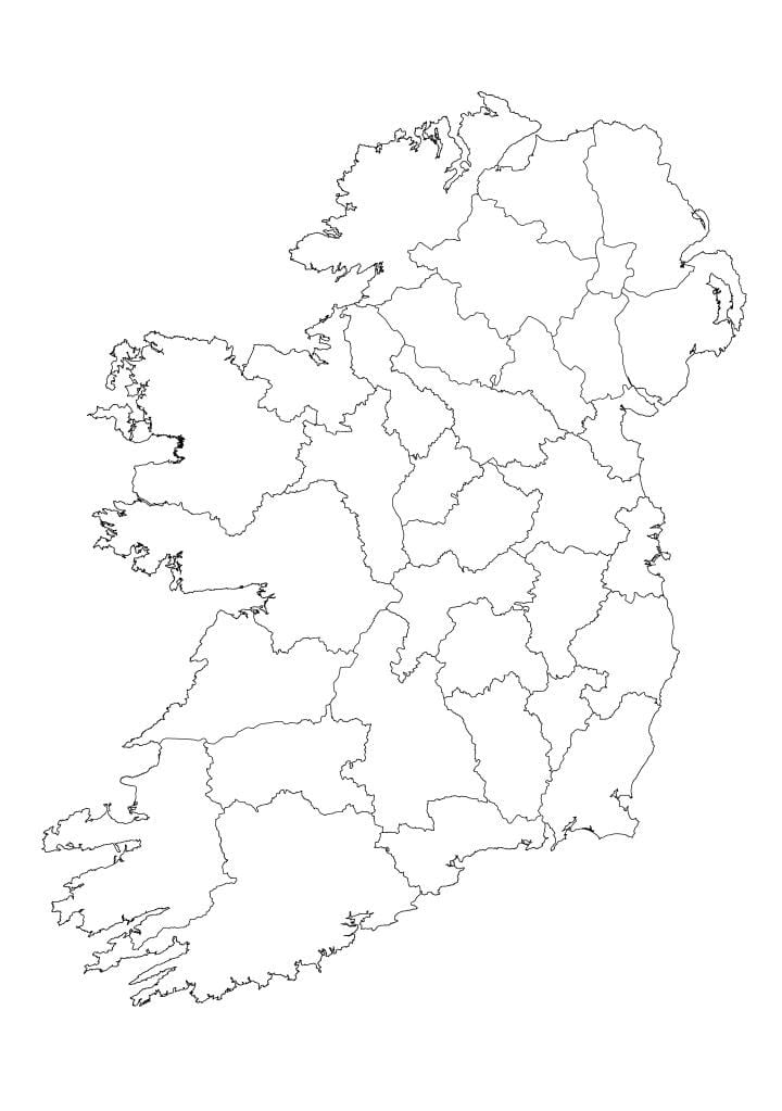ireland ਨਕਸ਼ਾ ਰੇਖਾ