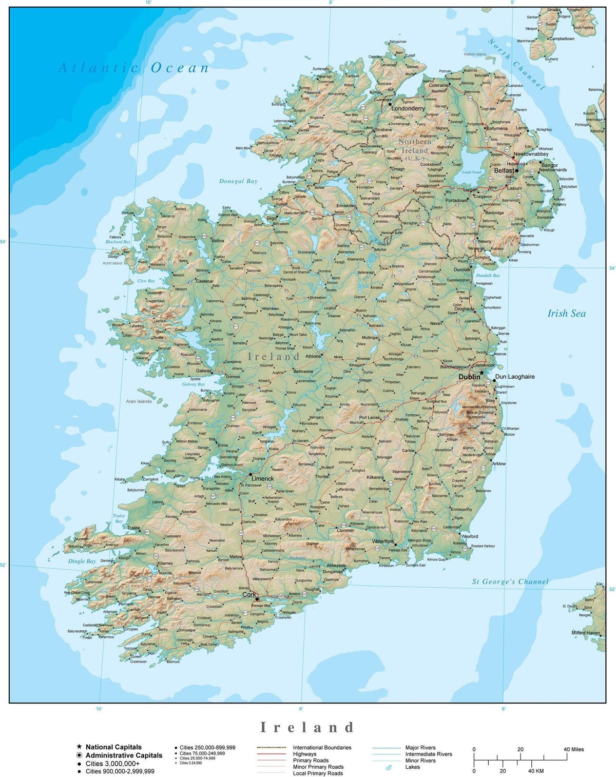 ਨਕਸ਼ਾ ireland ਦੇ ਖੇਤਰ