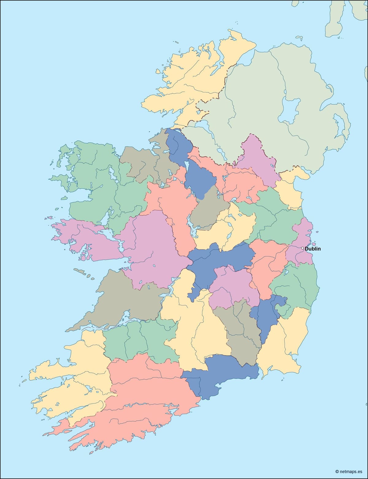 ਨਕਸ਼ਾ ਦੇ ireland ਨਕਸ਼ਾ ਵੈਕਟਰ