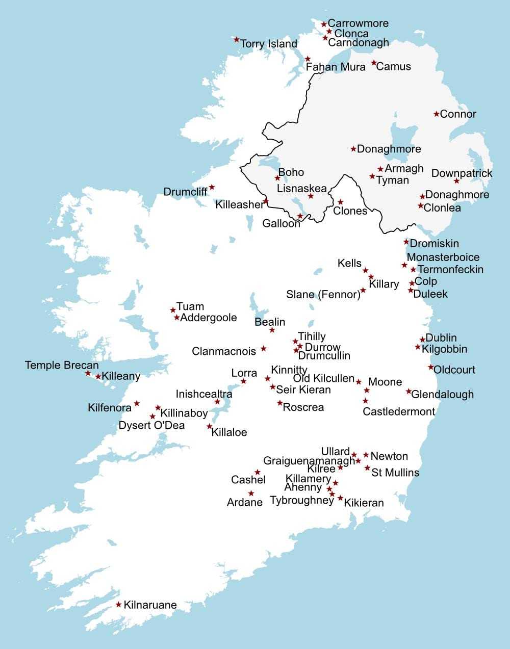 ireland ਬਾਰ ਨਕਸ਼ਾ