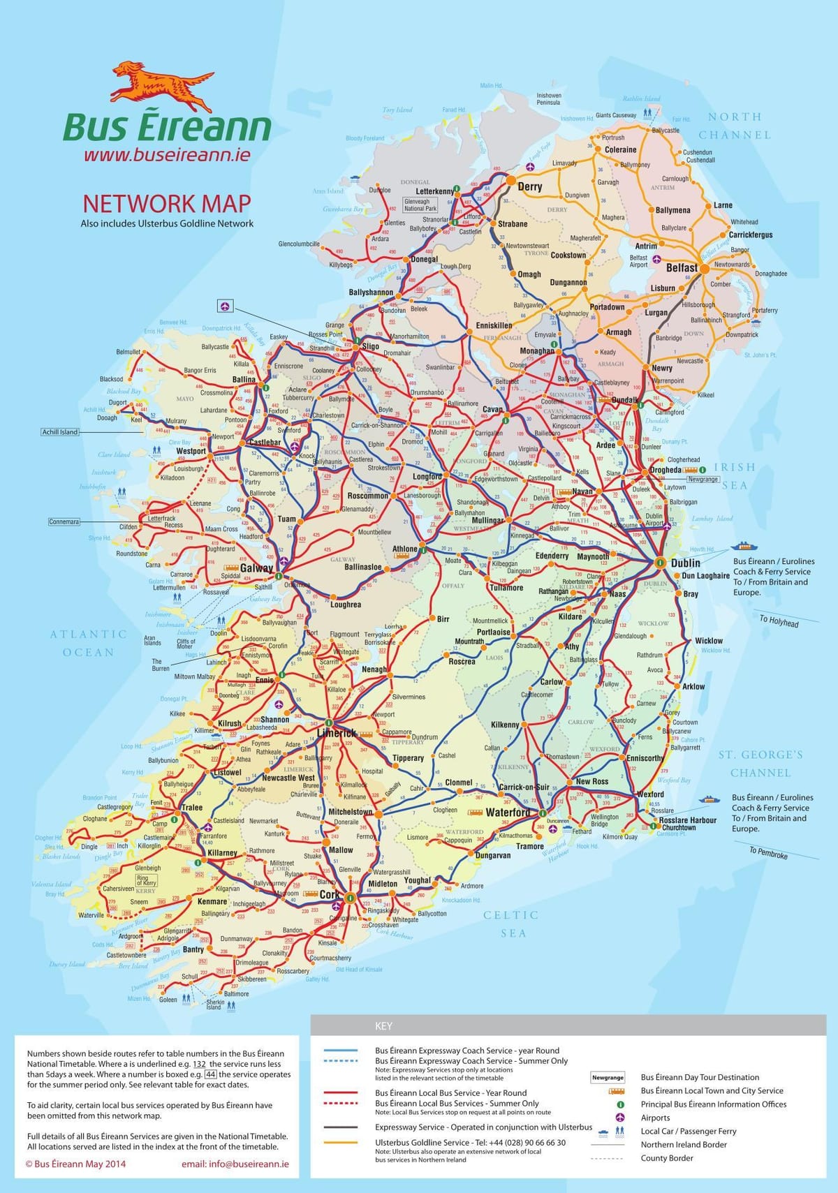 ireland ਬੱਸ ਰਸਤੇ ਦਾ ਨਕਸ਼ਾ