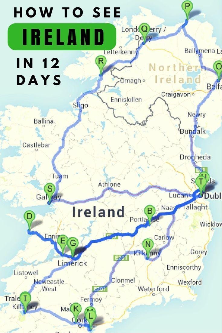 ਸਥਾਨ ਦਾ ਦੌਰਾ ਕਰਨ ਲਈ ireland ਨਕਸ਼ਾ