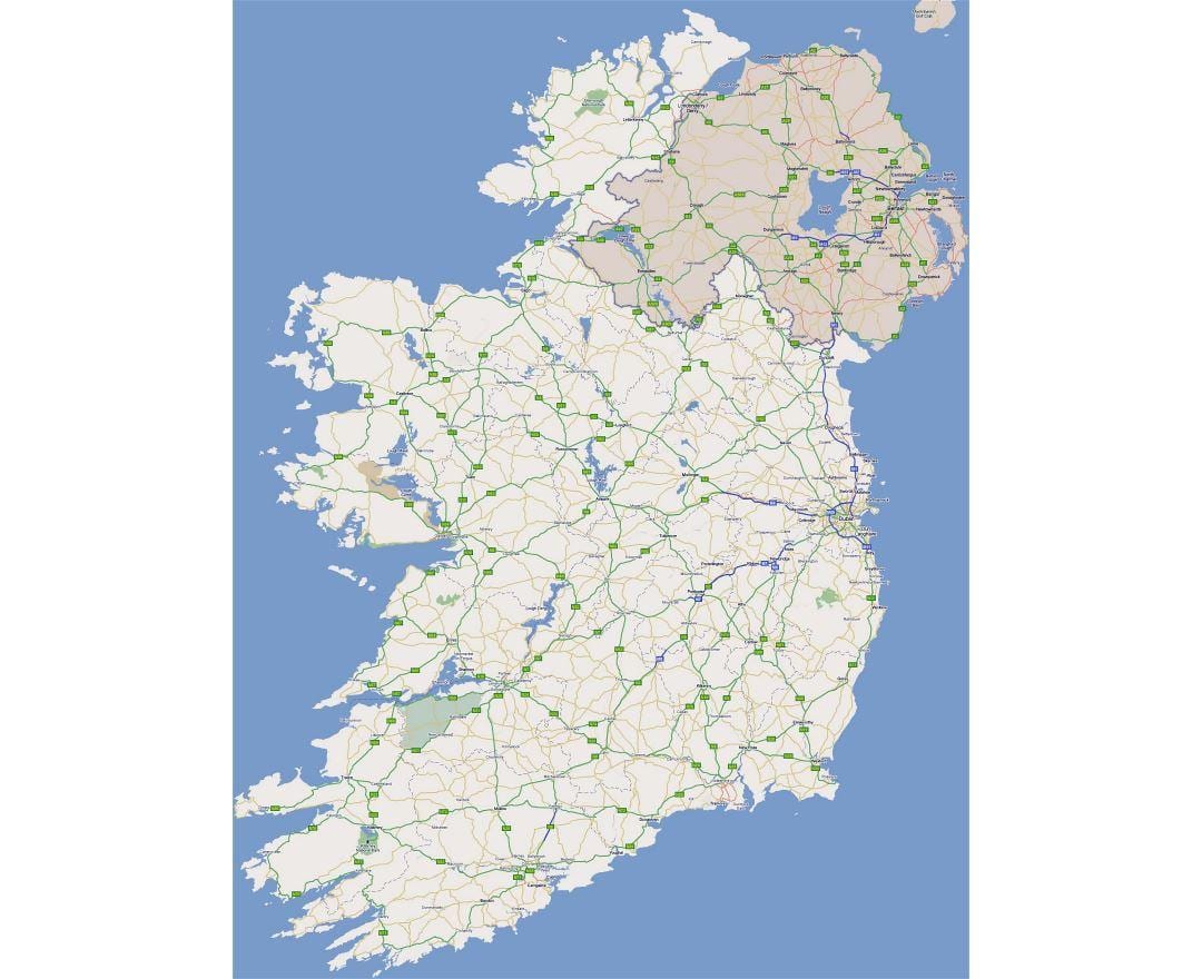 ਵਧੀਆ ਸੜਕ ਦਾ ਨਕਸ਼ਾ ਦੇ ireland