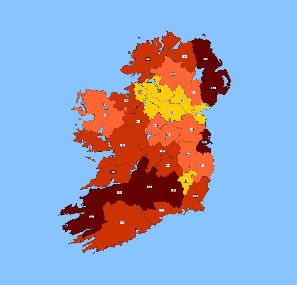 ਨਕਸ਼ਾ ਦੇ ireland postcode