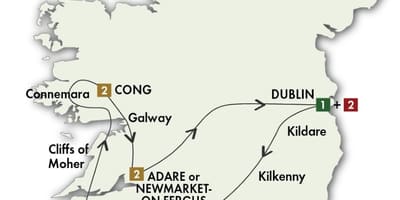 Ireland ਗੱਡੀ ਦੌਰੇ ਦਾ ਨਕਸ਼ਾ