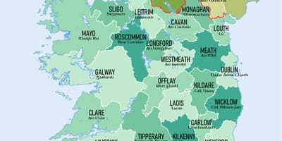 ਨਕਸ਼ਾ ਦੇ ireland ਅਤੇ counties