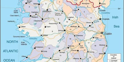 ਨਕਸ਼ਾ ਦੇ ireland ਵੀ ਸ਼ਾਮਲ counties