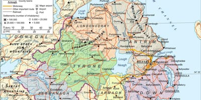 ਨਕਸ਼ਾ ਦੇ ਹਵਾਈ ਅੱਡੇ ਵਿਚ northern ireland