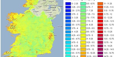 ਹਵਾ ਦੀ ਗਤੀ ਨਕਸ਼ਾ ireland