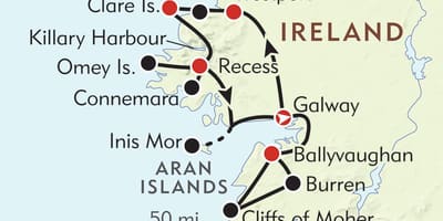ਨਕਸ਼ਾ ਦੇ ireland ਦੇ ਪੱਛਮੀ ਤੱਟ 