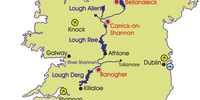 ਨਕਸ਼ਾ ireland ਦੇ ਦਰਿਆ ਅਤੇ ਪਹਾੜ