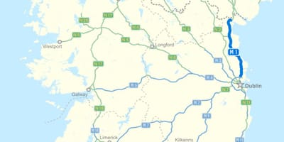 ਨਕਸ਼ਾ ਦੇ ireland ਮੋਟਰਵੇਅ