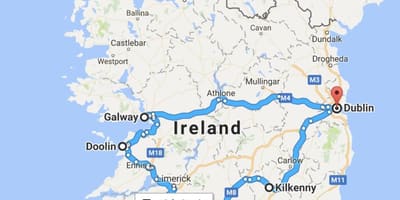 ਨਕਸ਼ਾ ਦੇ ireland ਯਾਤਰਾ ਨਿਯੋਜਕ