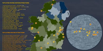 Ireland ਚੋਟੀ ਦੇ ਆਕਰਸ਼ਣ ਦਾ ਨਕਸ਼ਾ