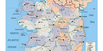 ਨਕਸ਼ਾ ireland ਦੇ ਨਾਲ ਸ਼ਹਿਰ