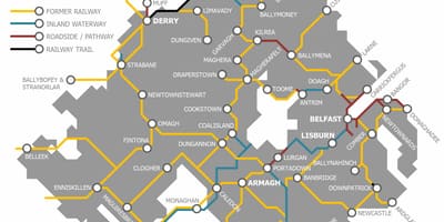ਨਕਸ਼ਾ ਦੇ northern ireland ਰੇਲ ਨੈੱਟਵਰਕ